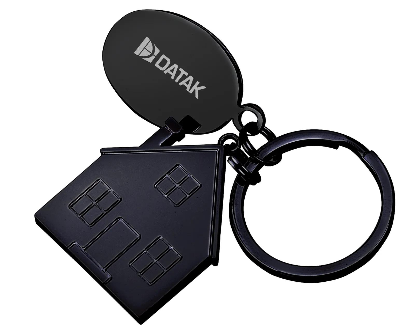 Custom Keychain House Tag Silver Zinc with Pouch - 2.75 in - product view 6