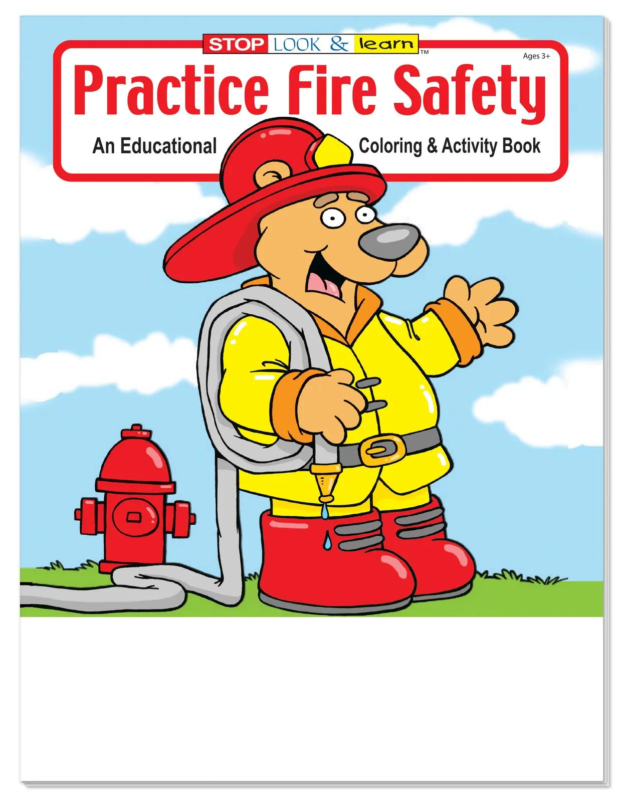 Fire Safety Coloring Book Educational 16 Pages - 10.5 x 8 in - product view 2