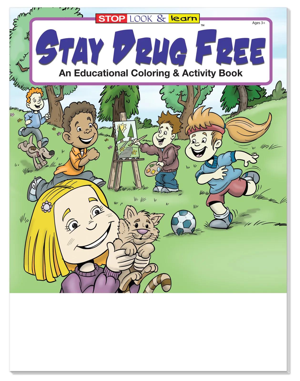 Drug Free Coloring Book Educational 16 Pages - 10.5 x 8 in - product view 2