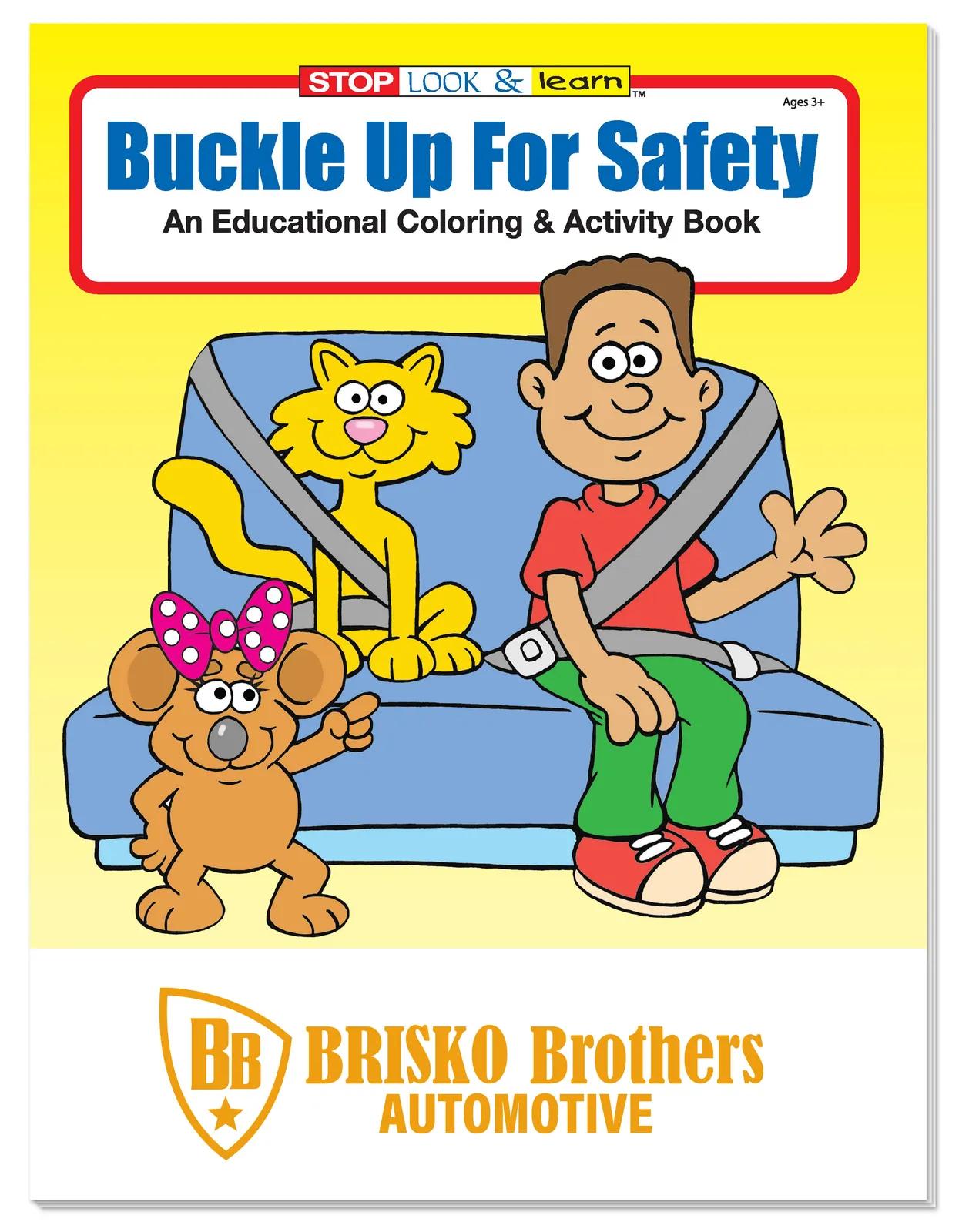 Seat Belt Safety Coloring Book Educational 16 Pages - 10.5 x 8 in - product view 2
