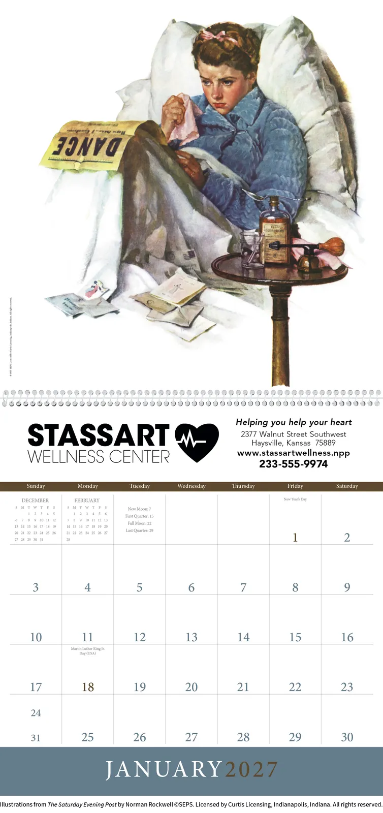 Norman Rockwell Wall Calendar Saturday Evening Post - 25 x 12 in - product view 3