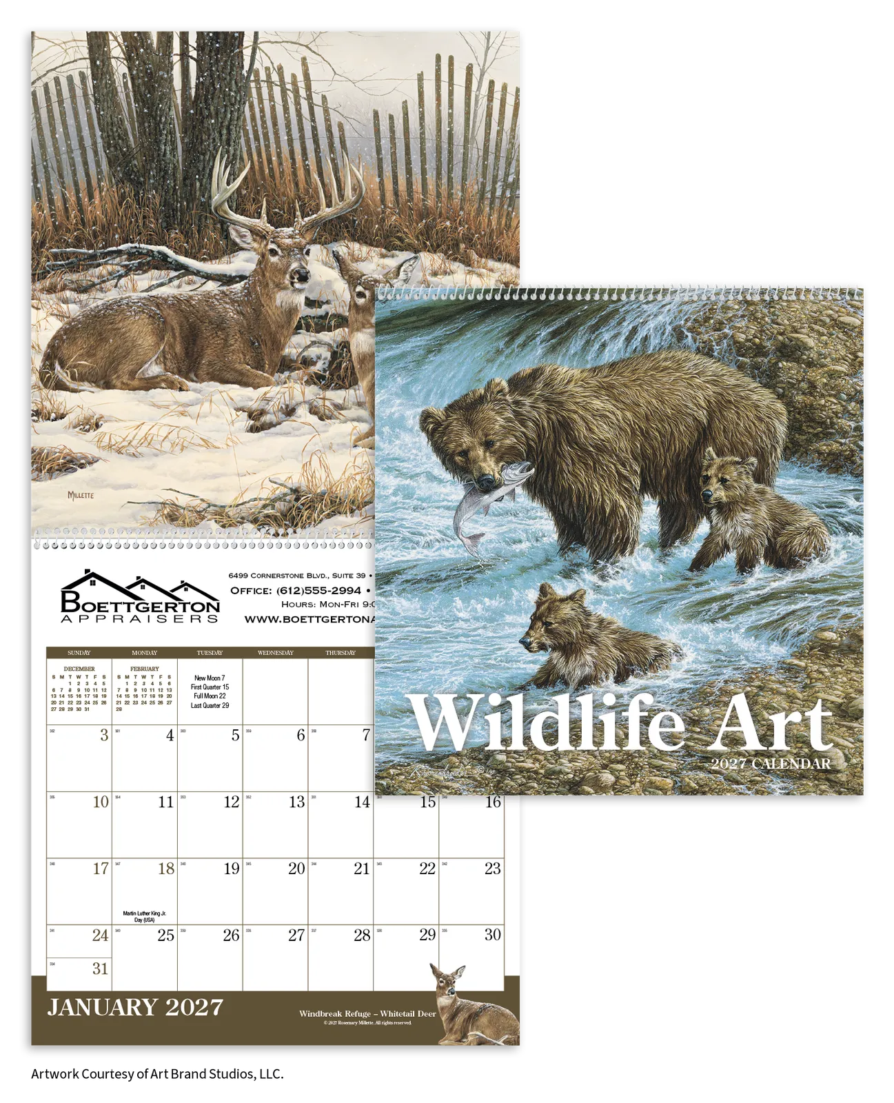 Wildlife Art Wall Calendar FSC Matte Cover - 25 x 12 in - product view 16
