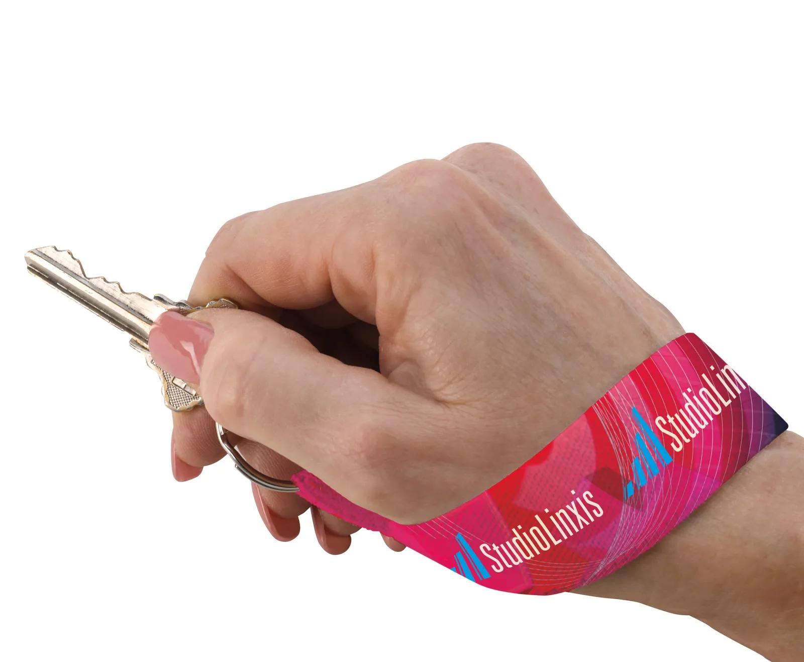 Wrist Strap Key Holder Elastic Polyester Full Color - 4.5 in - product view 3