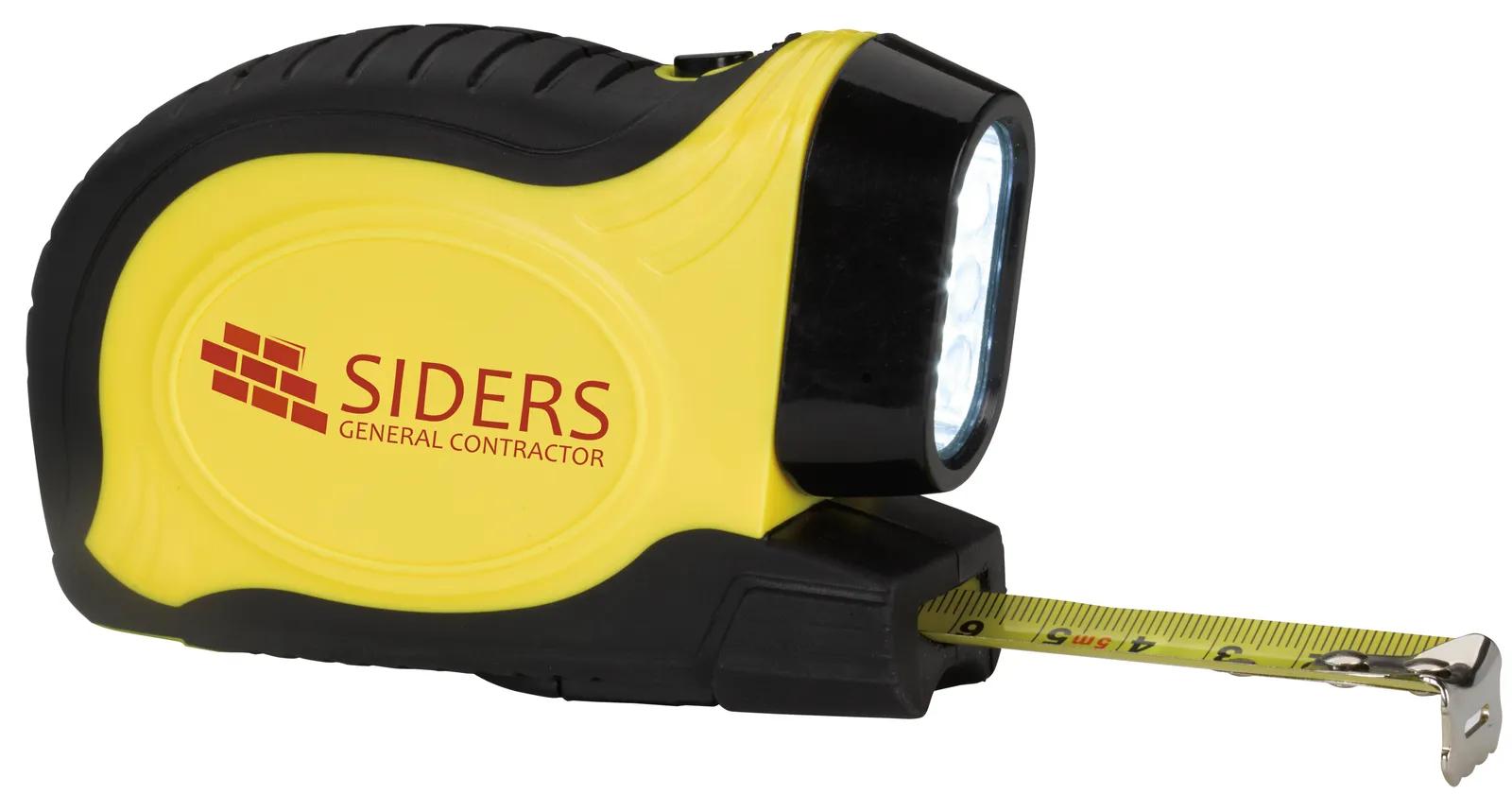 LED Tape Measure with Flashlight Rubber Case Auto Lock - 16 ft - product view 7