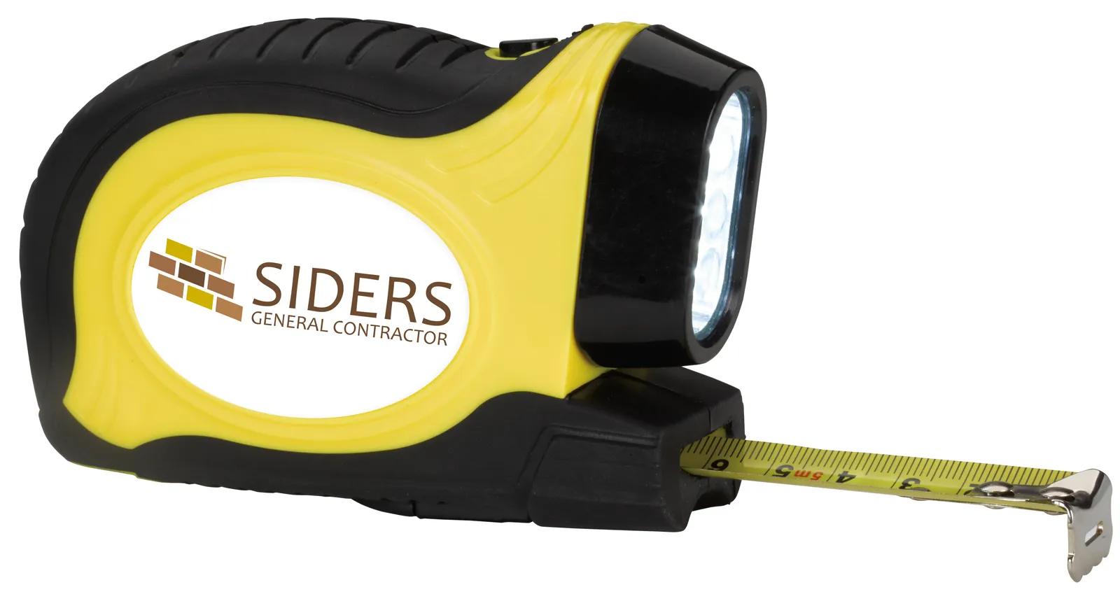 LED Tape Measure with Flashlight Rubber Case Auto Lock - 16 ft - product view 8