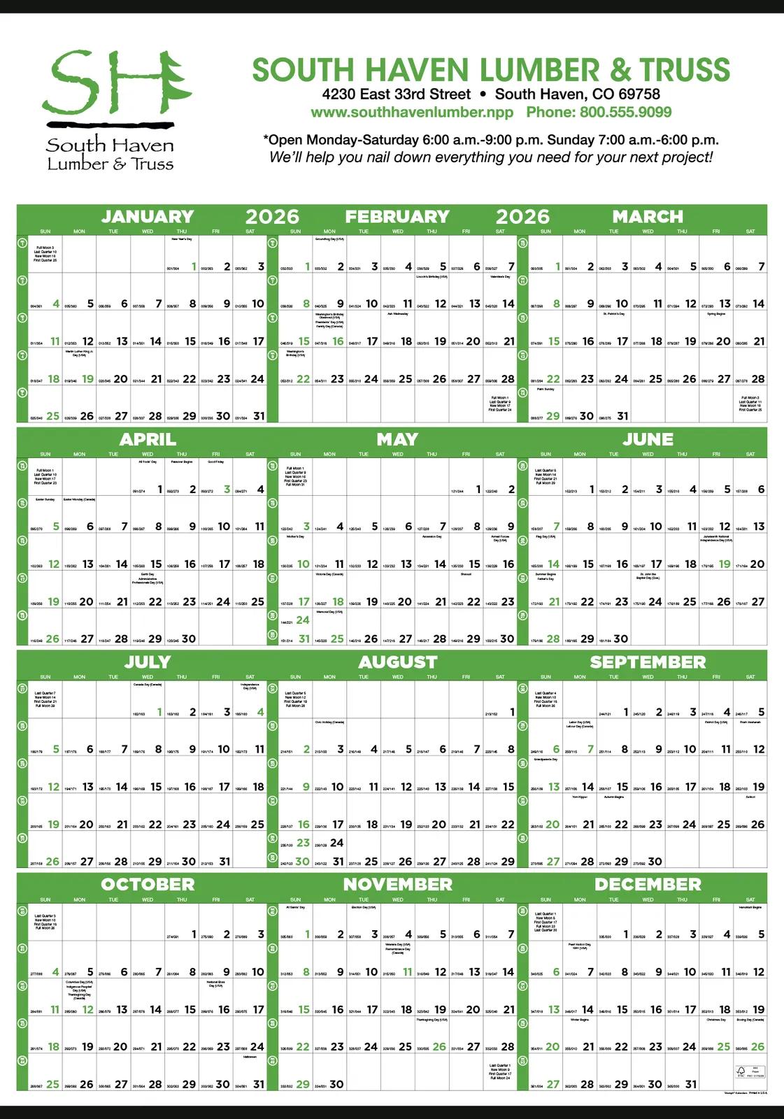 Custom Span-A-Year Wall Calendar Full Year View - 38.5 x 27 in - product view 5