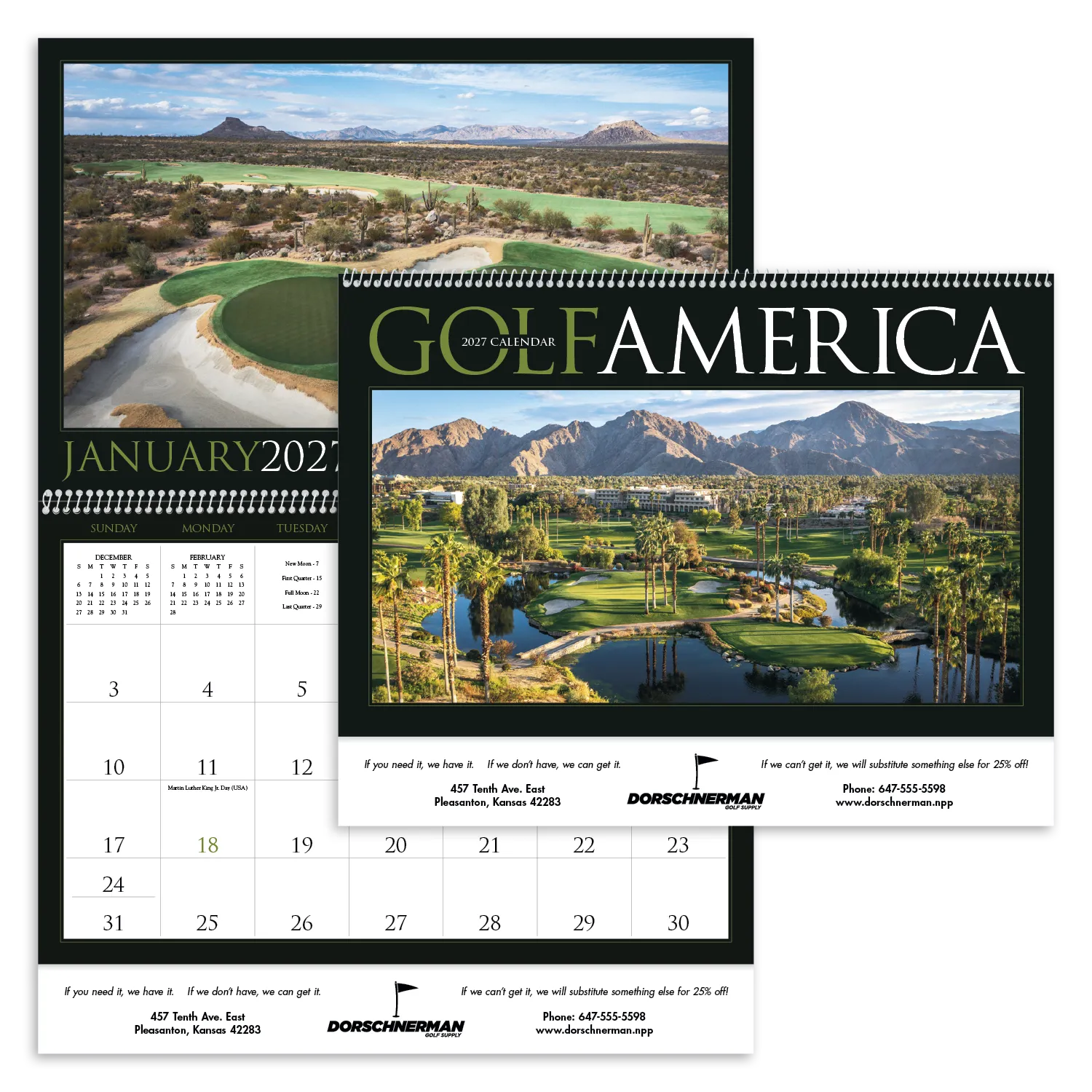 Golf America Wall Calendar Scenic Course Photos - 22 x 16 in - product view 18