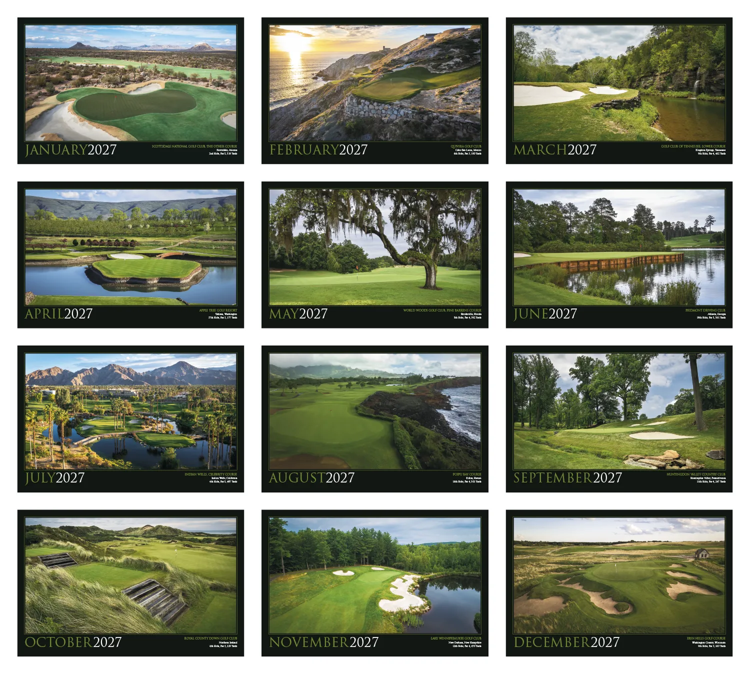 Golf America Wall Calendar Scenic Course Photos - 22 x 16 in - product view 20