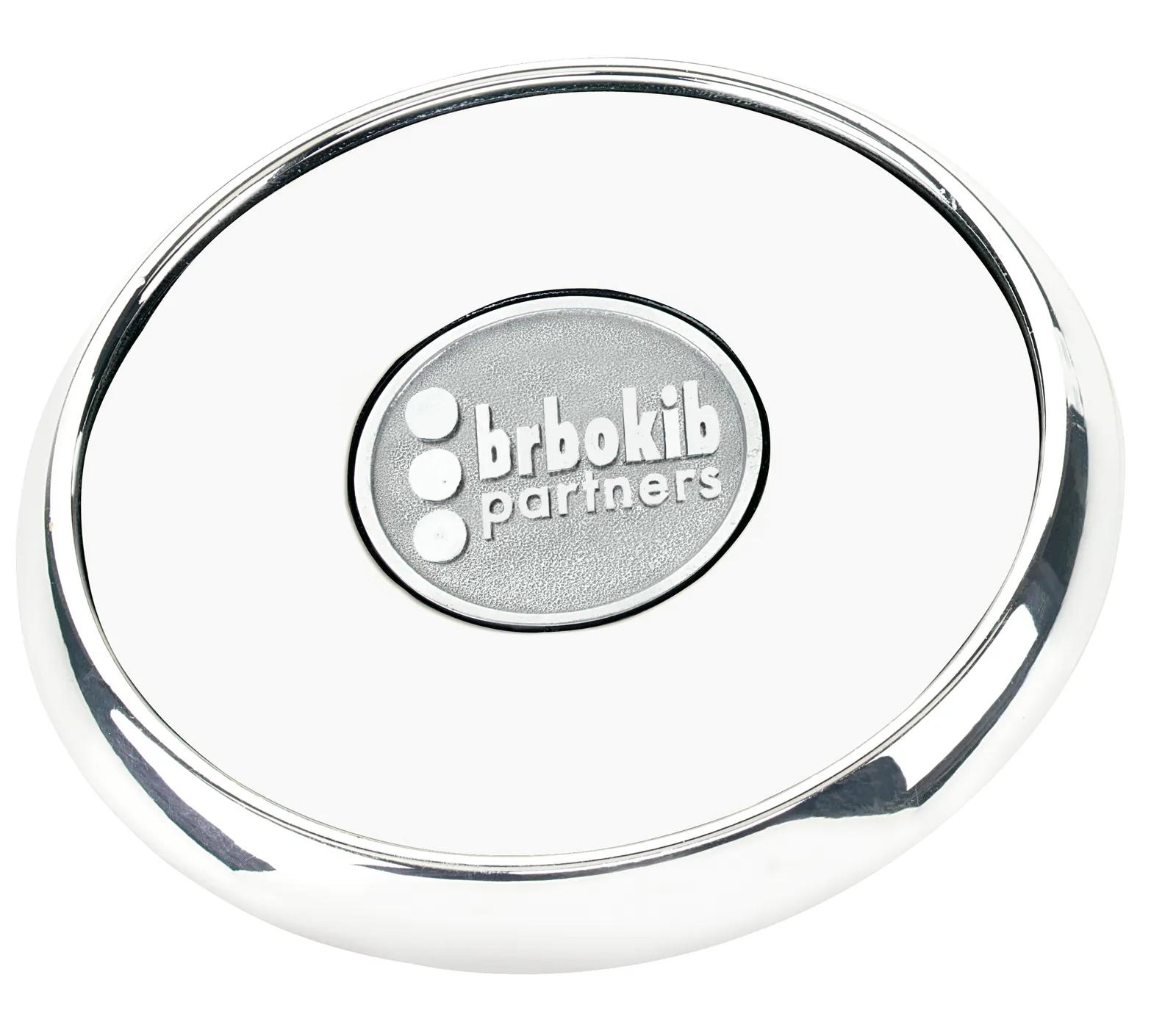 Round Zinc Coaster Leather Cork-Backed Single - 0.375 in - product view 4