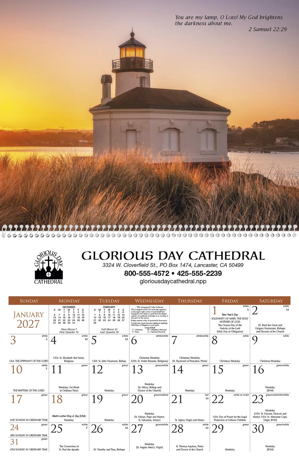 Catholic Scenic Wall Calendar FSC Paper - 16.75 x 11 in - product view 3