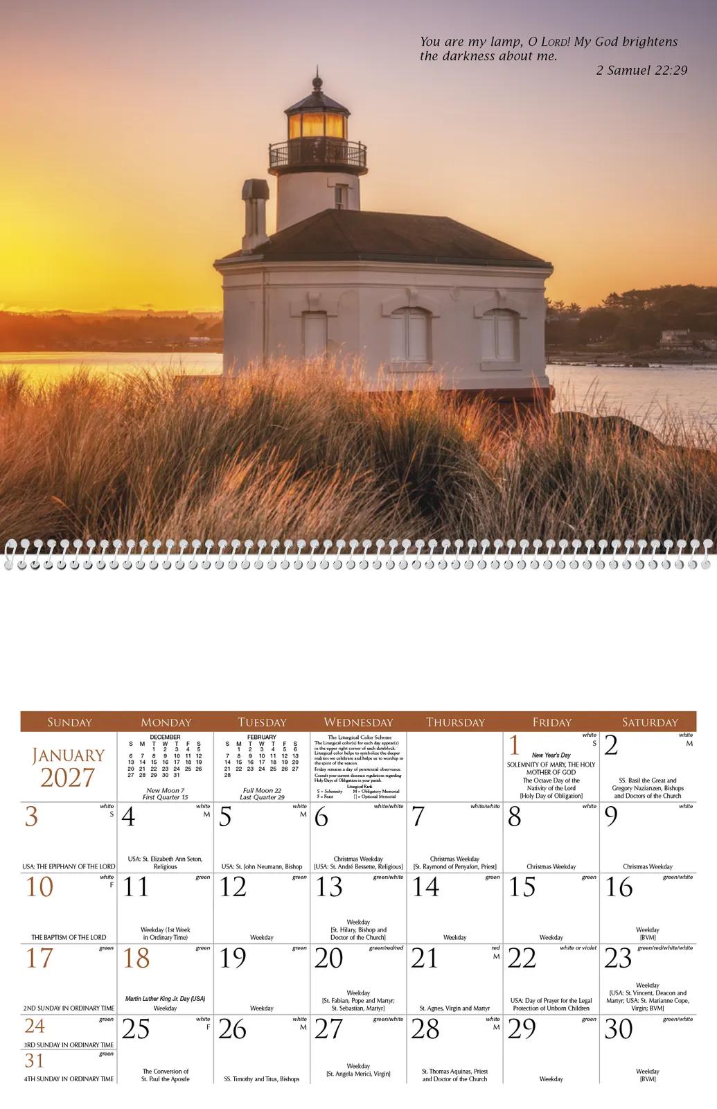 Catholic Scenic Wall Calendar FSC Paper - 16.75 x 11 in - product view 4