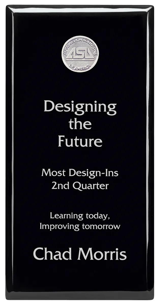 Black Piano Finish Award Plaque Stand - 12 x 6 in - product view 3