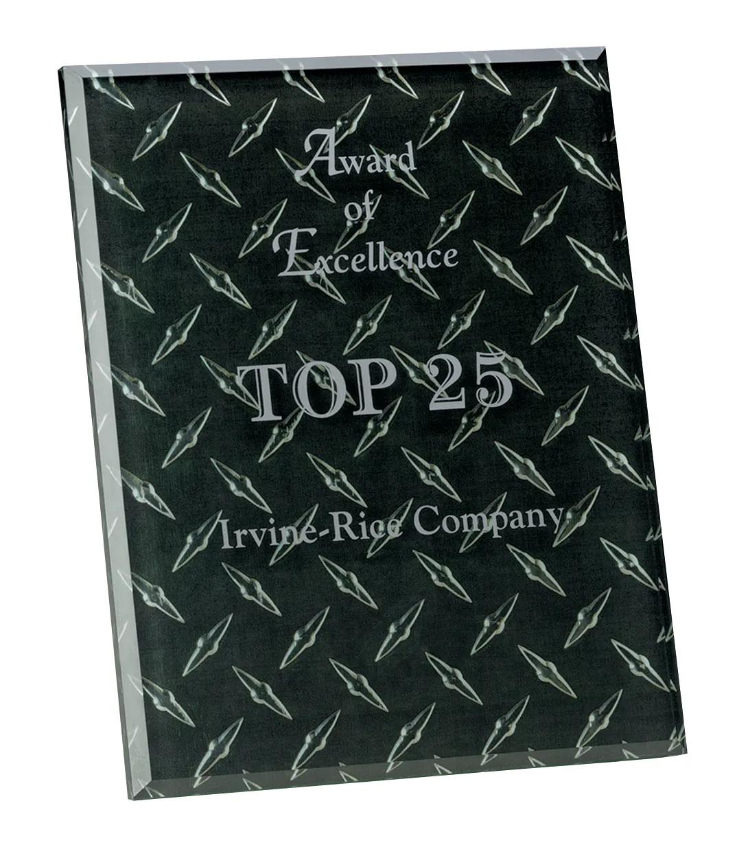 Jade Glass Award Plaque Laser Background - 10 x 8 in - product view 8