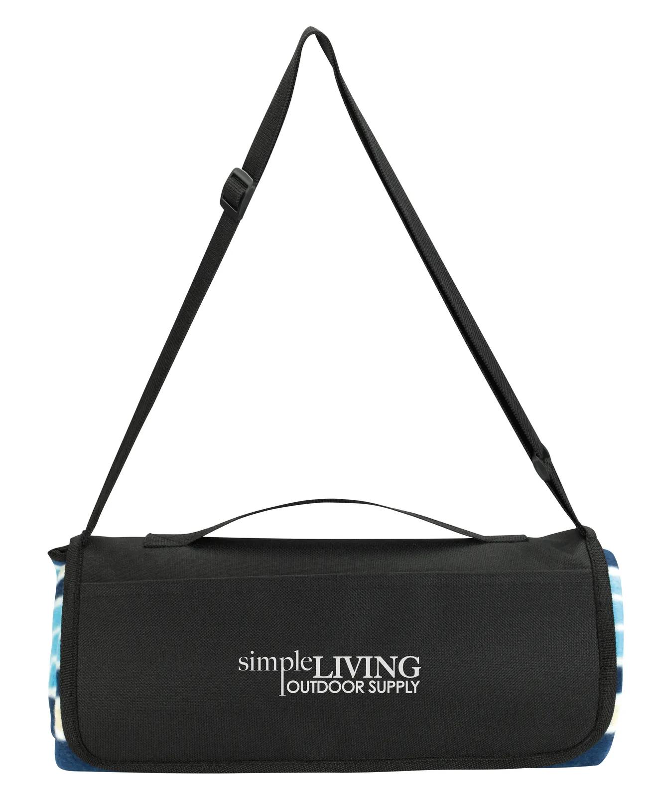 Fleece Shoulder Strap Picnic Blanket - product view 1
