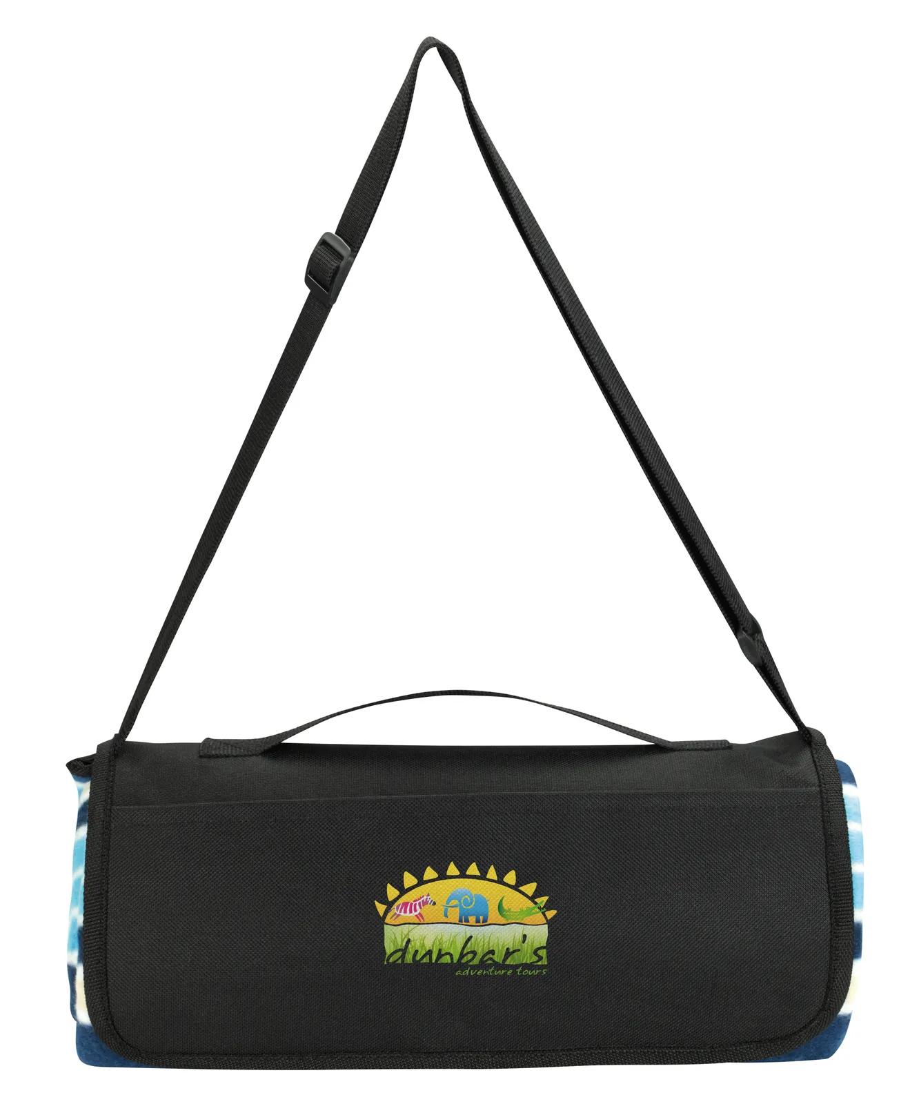 Fleece Shoulder Strap Picnic Blanket - product view 2