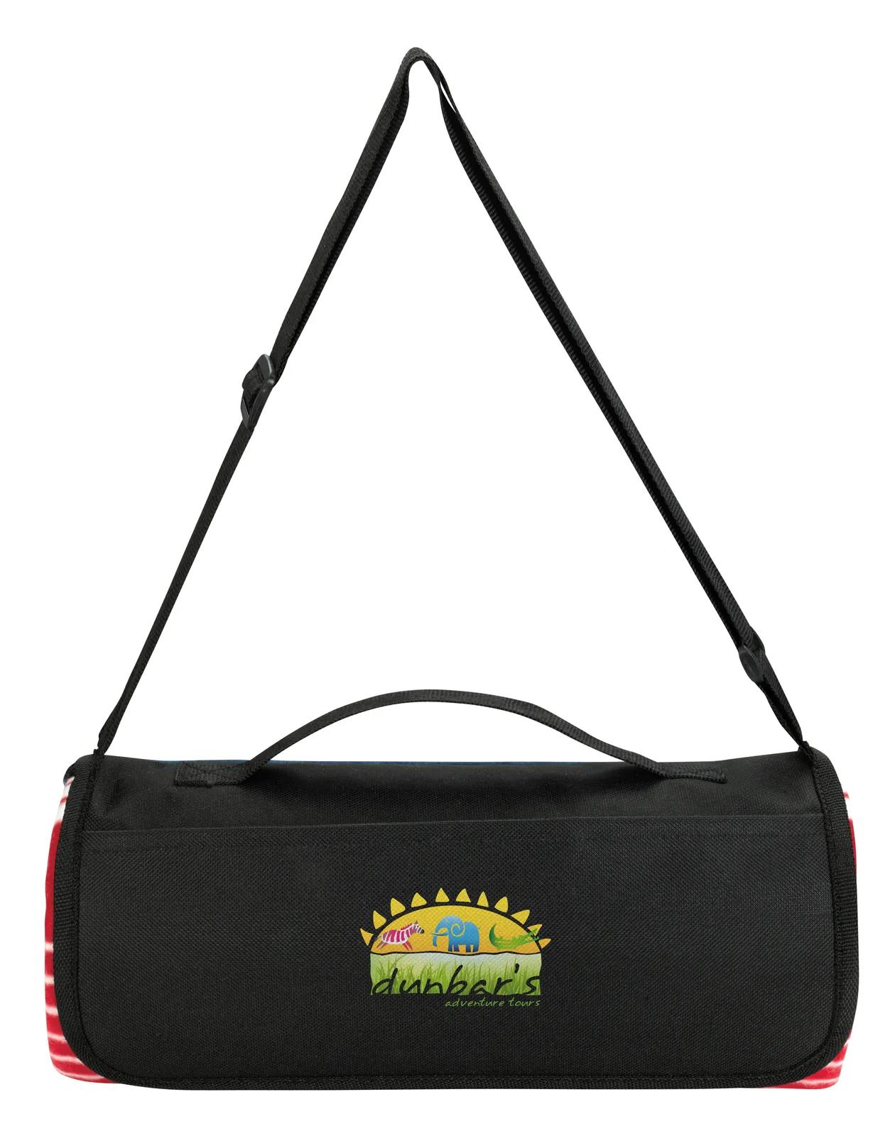 Fleece Shoulder Strap Picnic Blanket - product view 3