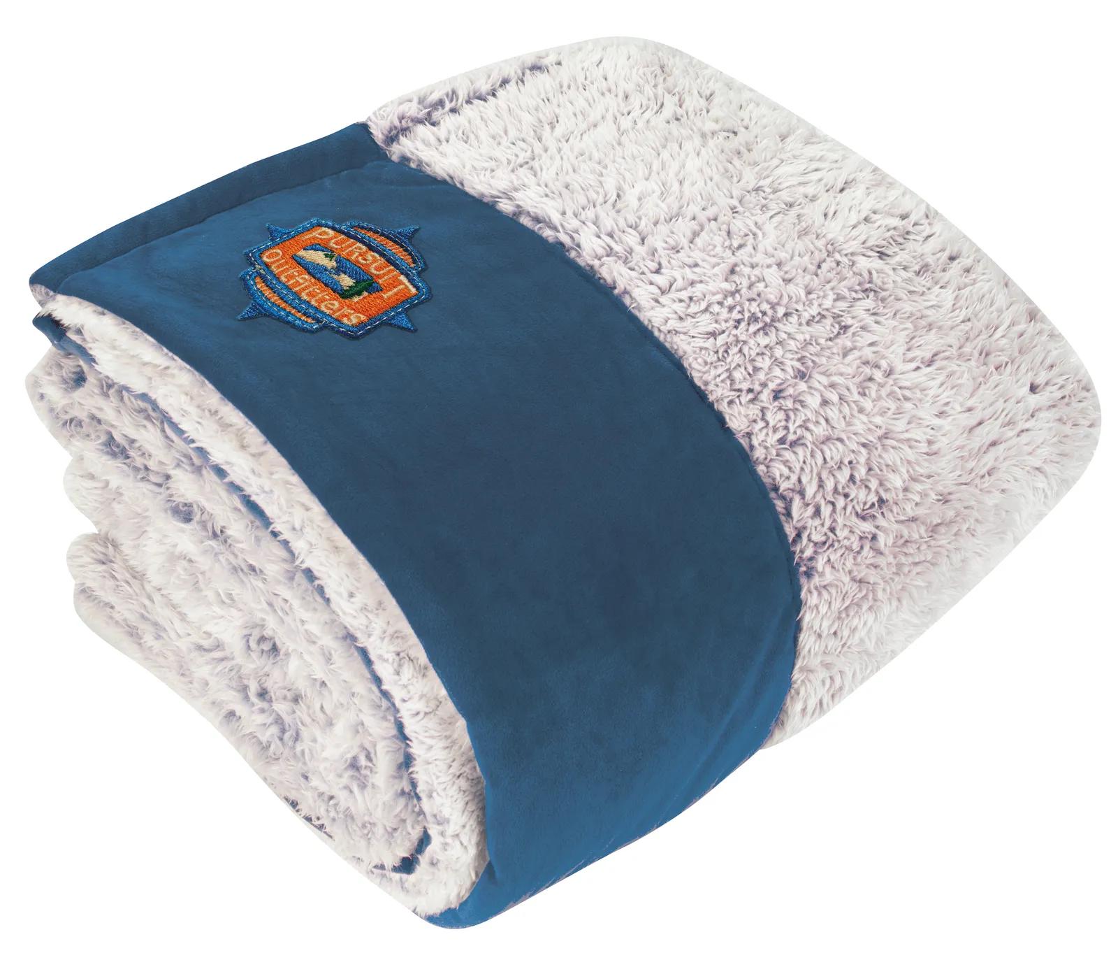 Plush Faux Fur Blanket Velvet Piping - 60 x 50 in - product view 2