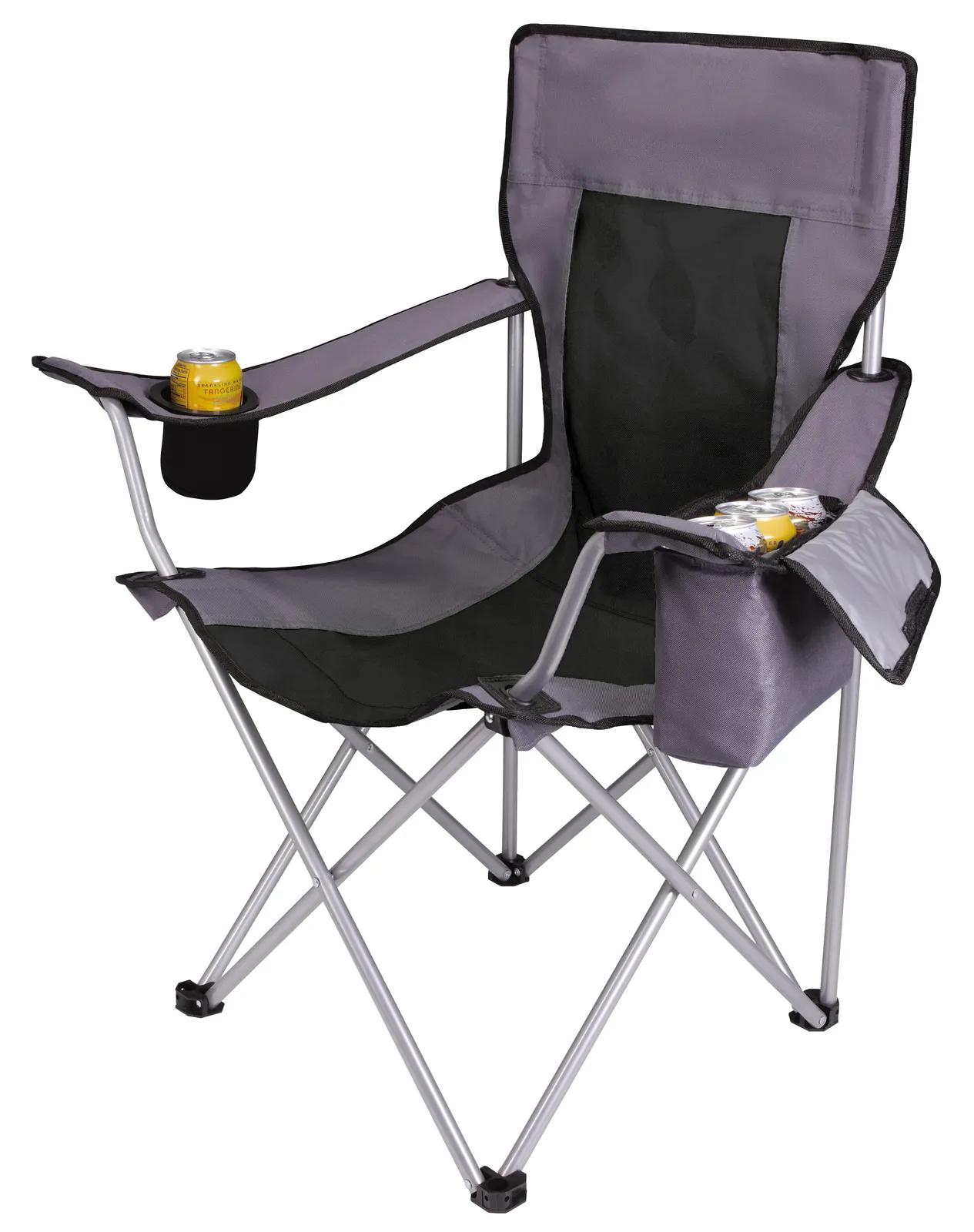 Camping Chair with Built-in Cooler Steel Frame - 34 x 33 in - product view 2