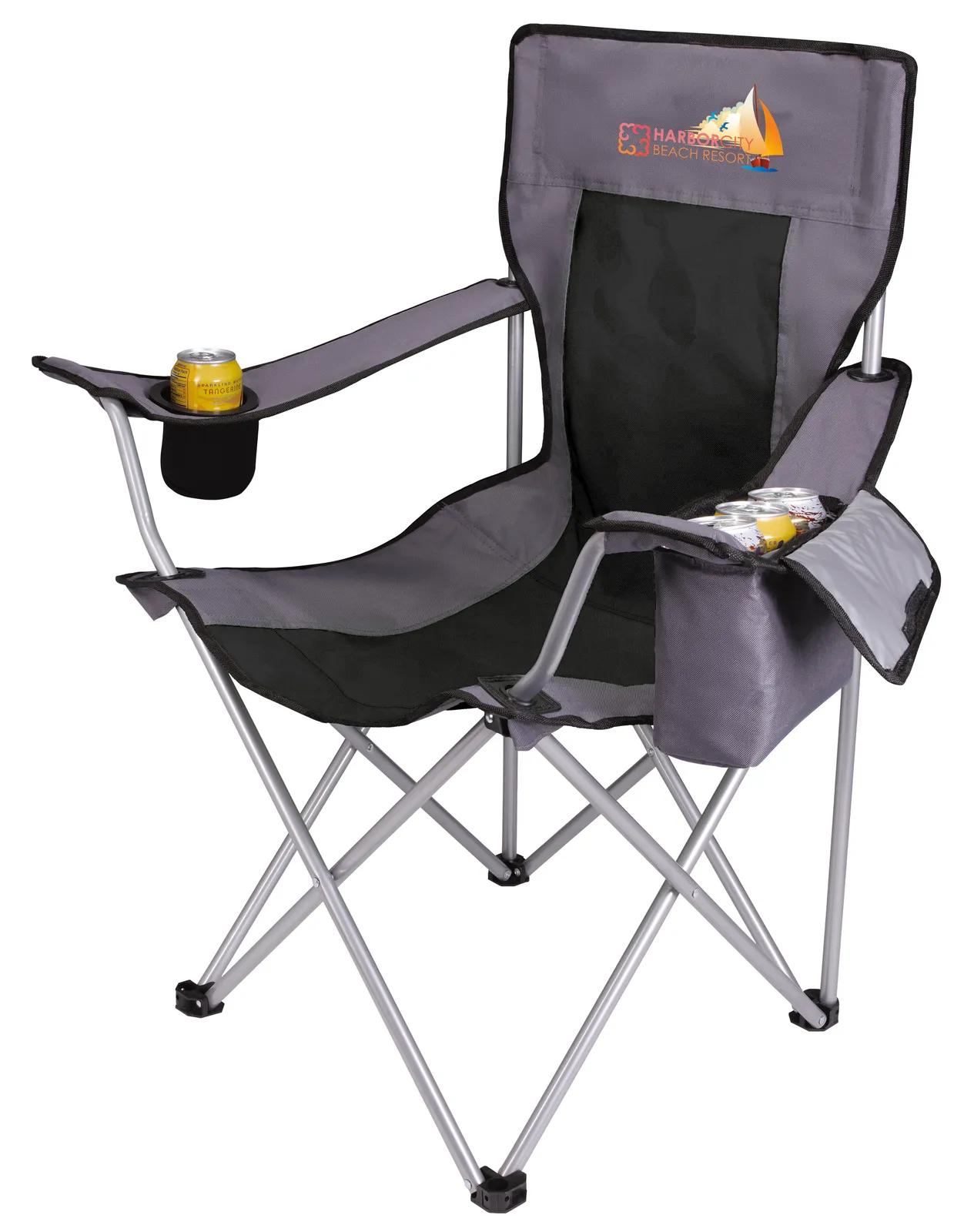 Camping Chair with Built-in Cooler Steel Frame - 34 x 33 in - product view 18