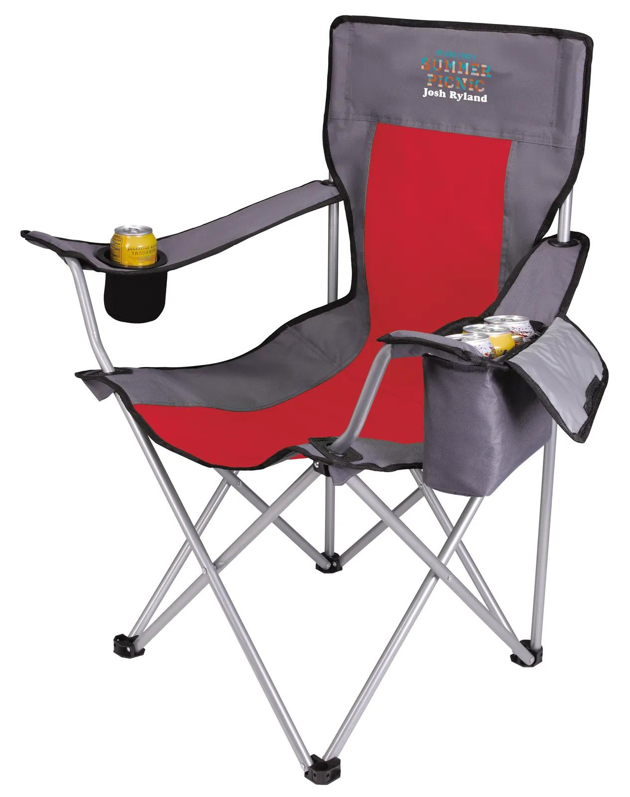 Camping Chair with Built-in Cooler Steel Frame - 34 x 33 in - product view 27