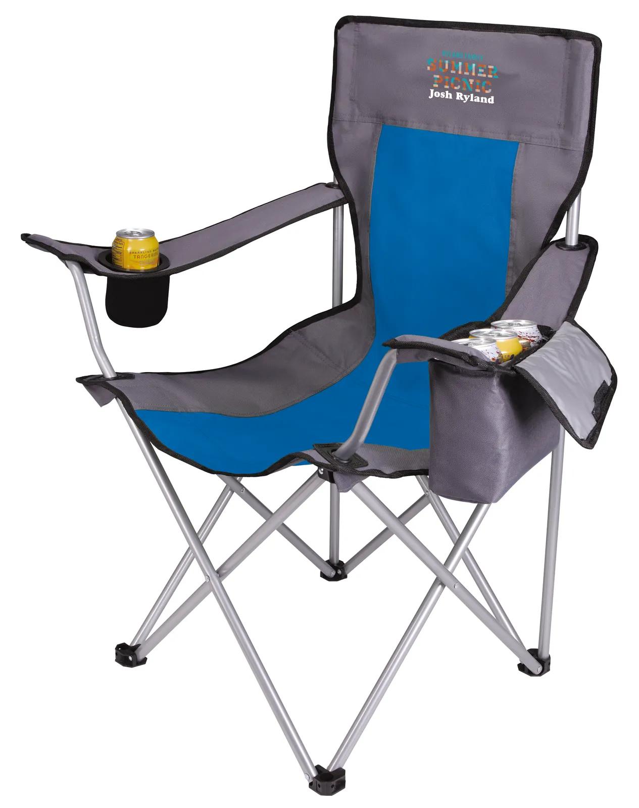 Camping Chair with Built-in Cooler Steel Frame - 34 x 33 in - product view 28