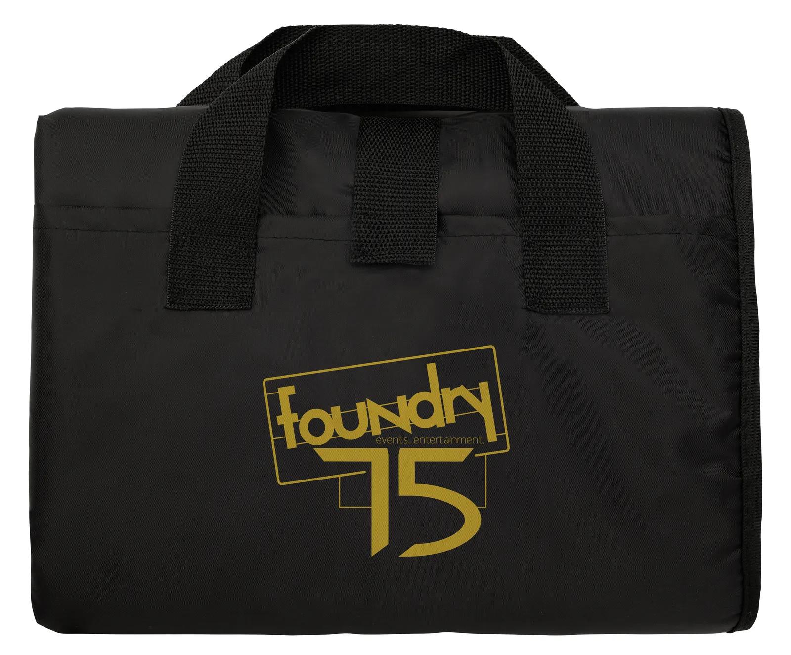 Picnic Blanket Water-Resistant Stakes Fleece - 58 x 47 in - promotional product with custom logo