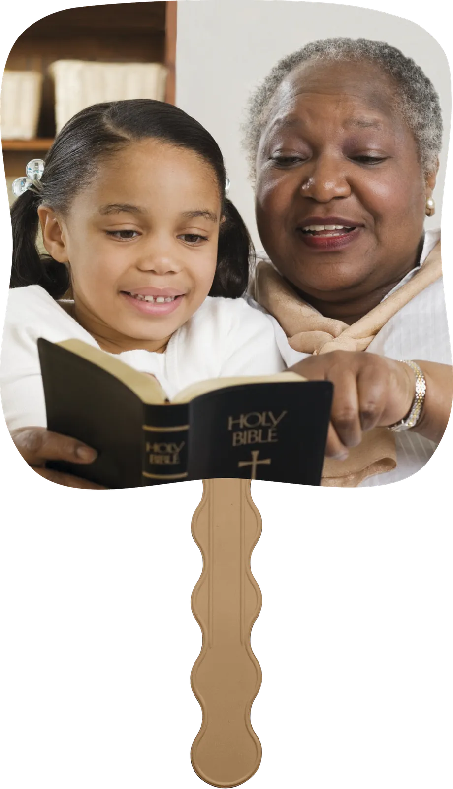 Bible Study Pictorial Hand Fan Paper Custom - 7.75 x 7.5 in - product view 5