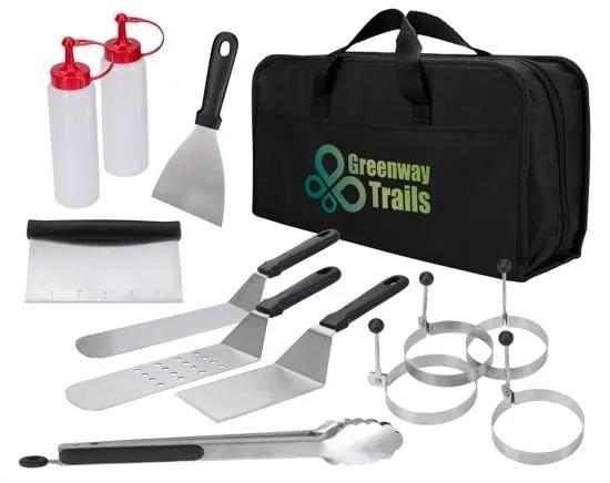 BBQ Tool Set Griddle Stainless Steel Case - 7.5 x 15.1875 x 3.9375 in