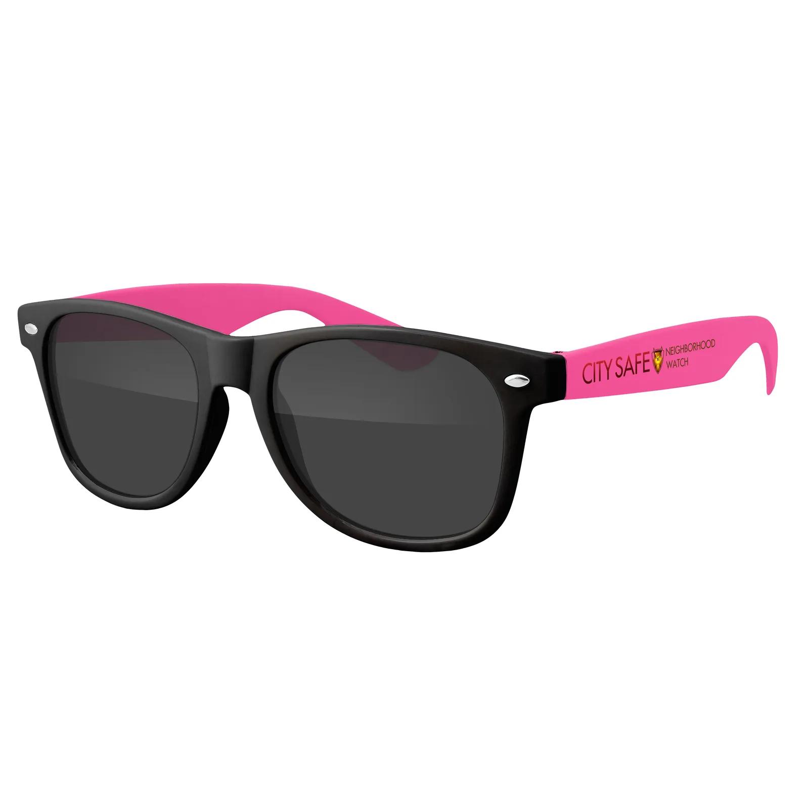 Two-Tone Retro Sunglasses Black Frame UV400 - 5.75 x 6 in