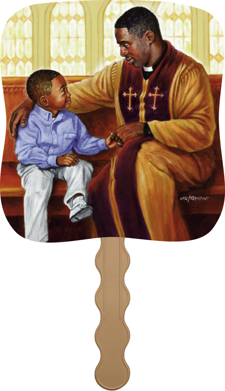 Spiritual Guidance Hand Fan Paper Custom - 7.75 x 7.5 in - product view 5