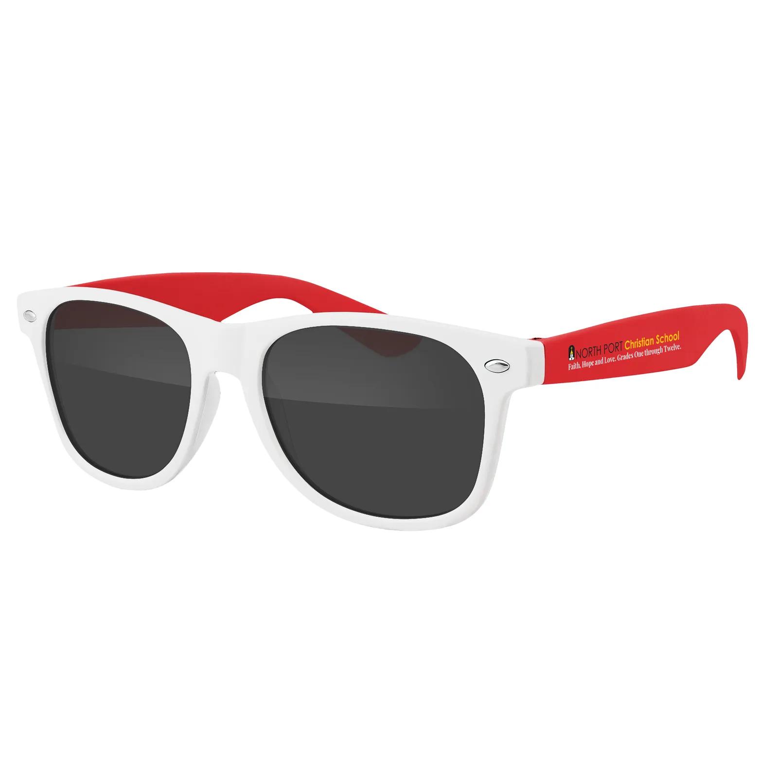 Two-Tone Retro Sunglasses White Frame UV400 - 5.75 x 6 in - product view 5