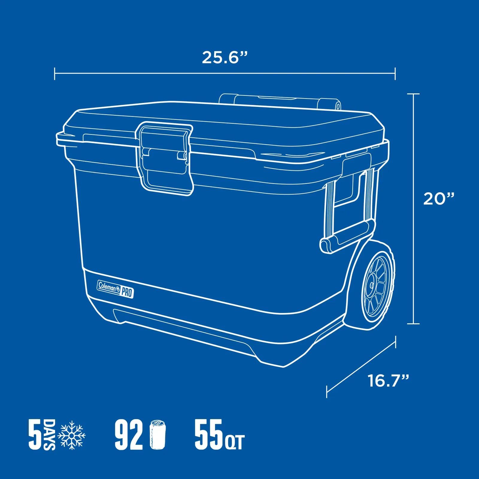 Wheeled Hard Cooler Insulated Heavy-Duty - 55 Quart - product view 24