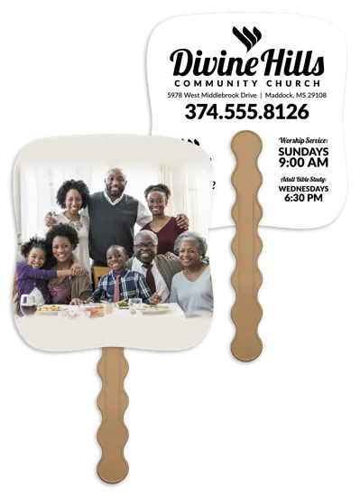 Get Together Hand Fan Paper Custom Imprint - 7.75 x 7.5 in