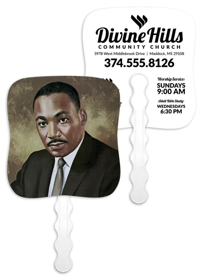 Martin Luther King Hand Fan Paper Custom - 7.75 x 7.5 in