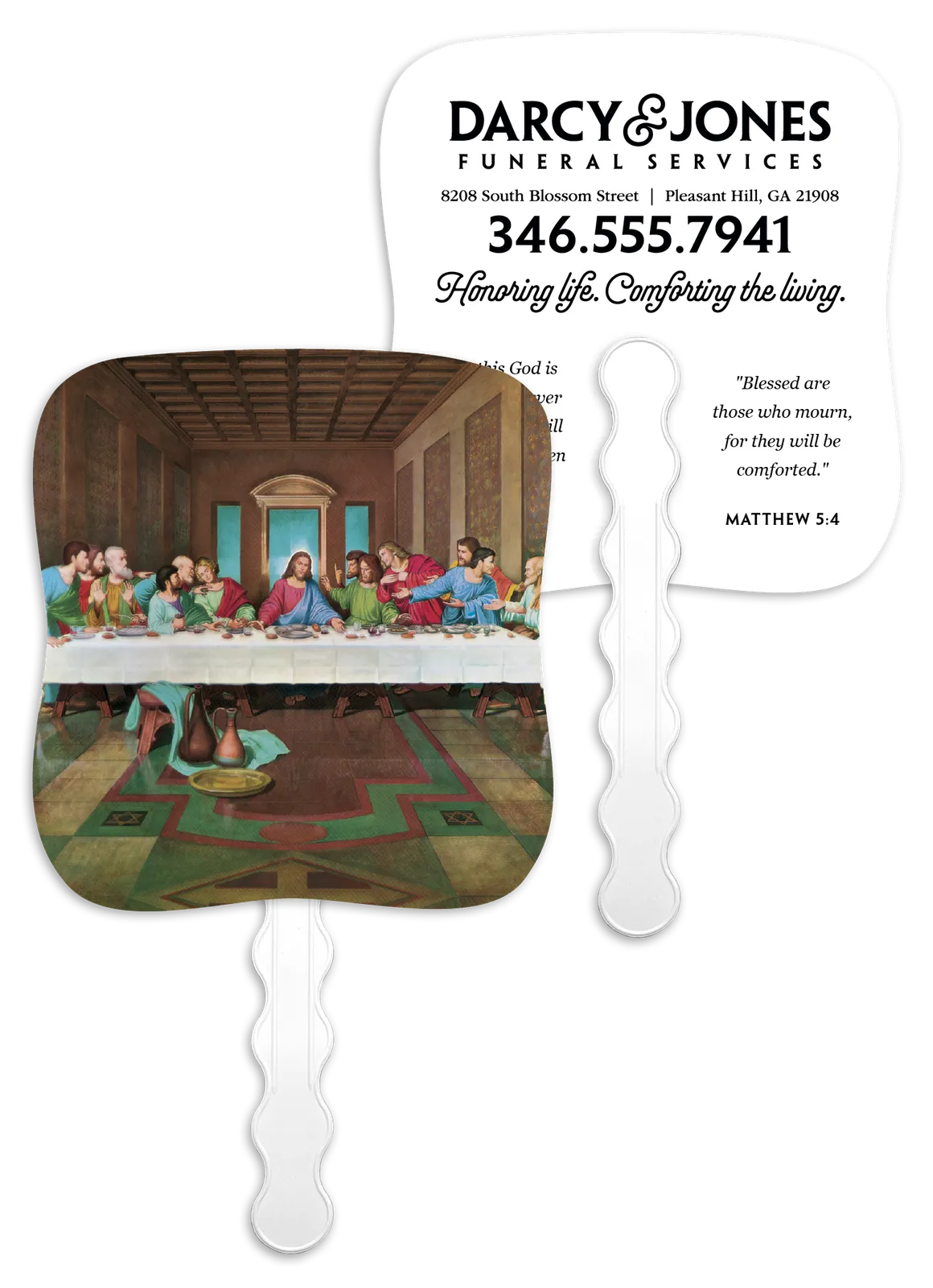 Last Supper Hand Fan Paper Custom Imprint - 7.75 x 7.5 in - product view 3