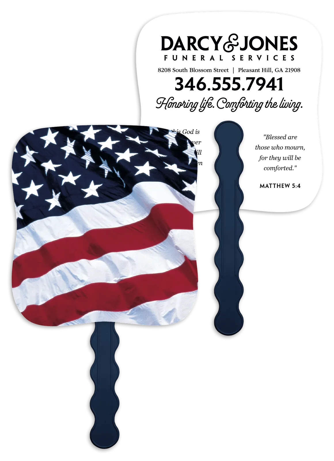 Old Glory Hand Fan Paper Patriotic Custom - 7.75 x 7.5 in - product view 4