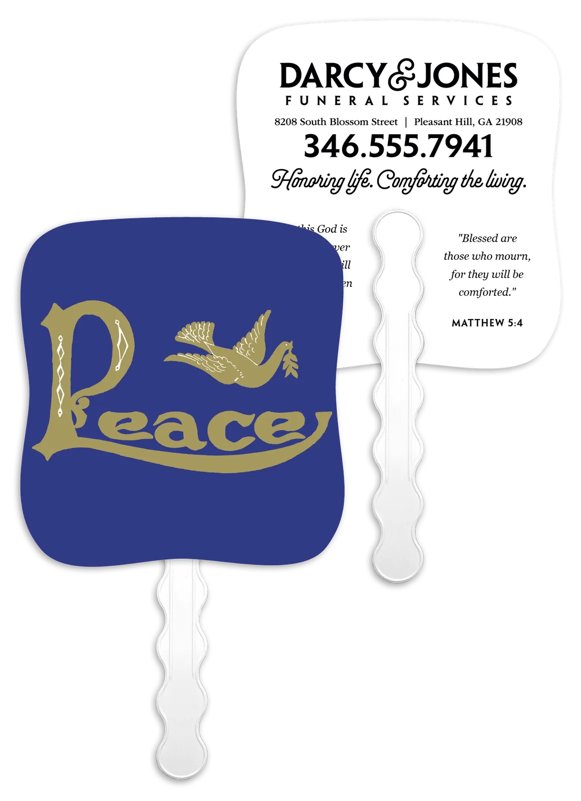 Peace Hand Fan Paper Inspirational Custom - 7.75 x 7.5 in - product view 3