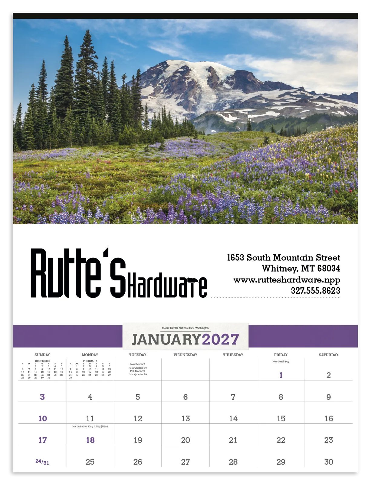 American Splendor Wall Calendar Date Blocks FSC - 23 x 17 in - product view 2