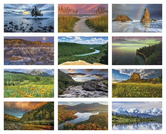 Americas Charm Wall Calendar Photography FSC - 23 x 17 in