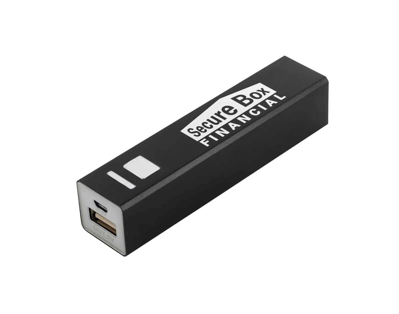 Metal Power Bank 2600mAh Aluminum Rechargeable - 3.75 x 0.88 in - product view 2