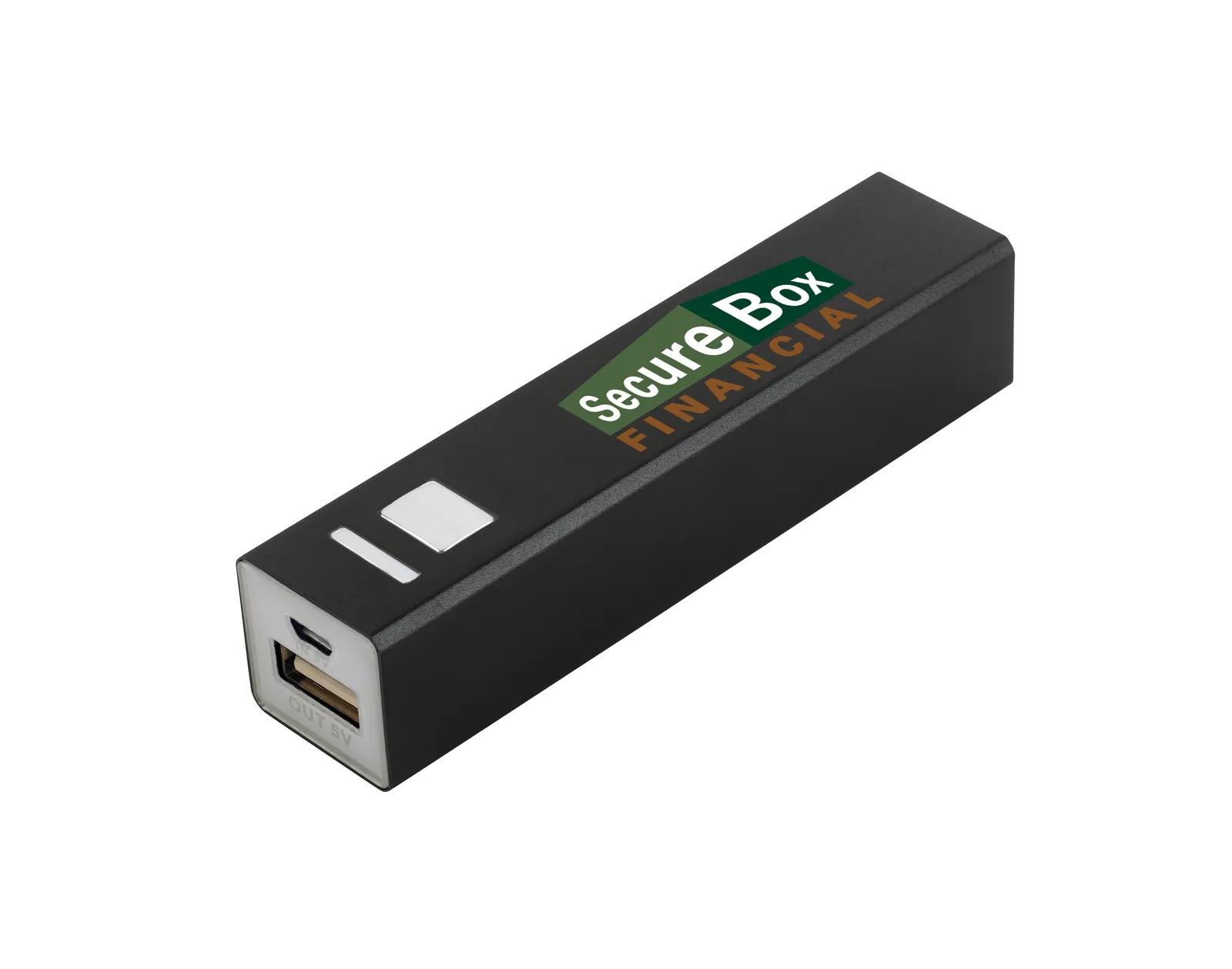 Metal Power Bank 2600mAh Aluminum Rechargeable - 3.75 x 0.88 in - product view 3