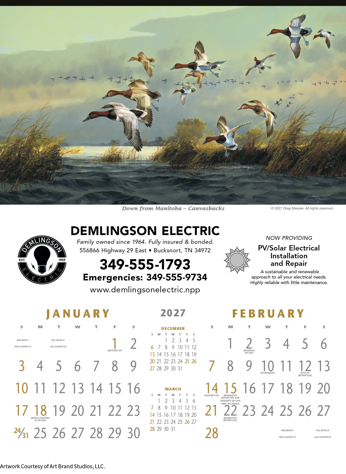 North American Waterfowl Wall Calendar FSC Paper - 23 x 17 in - product view 2