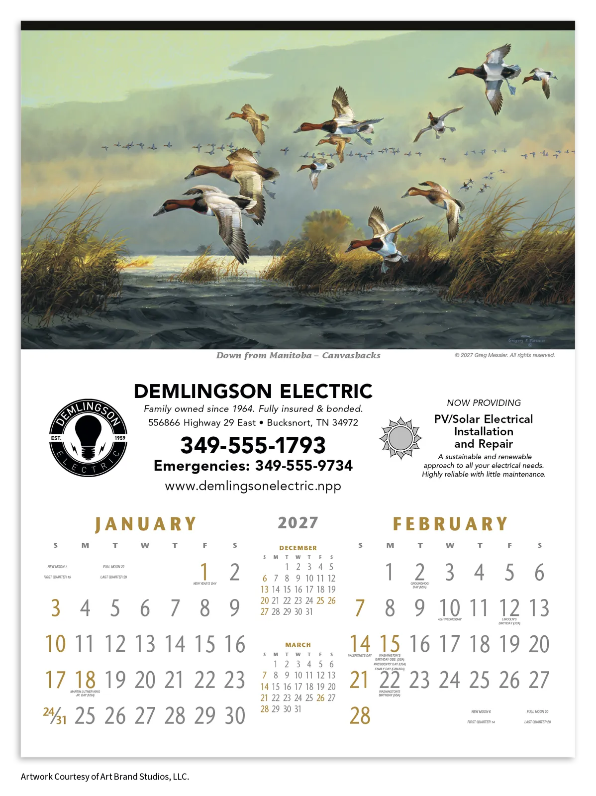 North American Waterfowl Wall Calendar FSC Paper - 23 x 17 in - product view 10