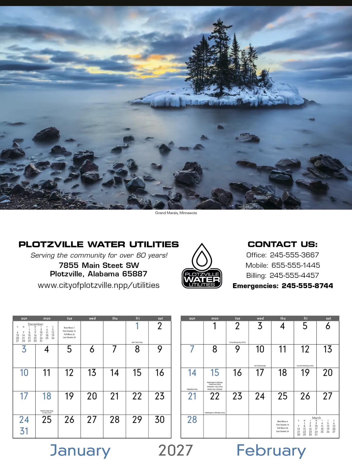 Scenes of America Wall Calendar Patriotic FSC Paper - 23 x 17 in - product view 3