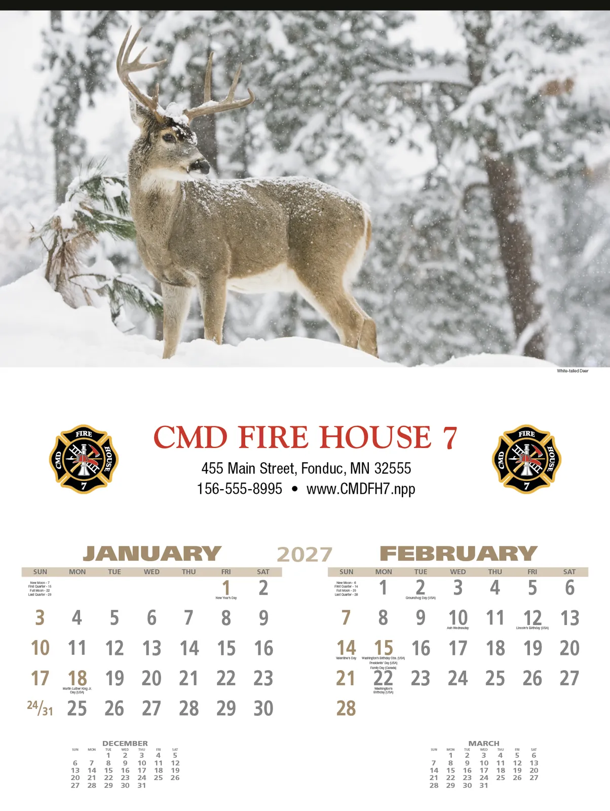 Wildlife Photography Wall Calendar Nature FSC Paper - 23 in - product view 2