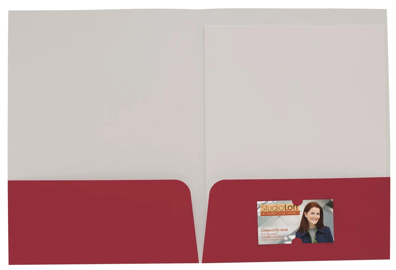 Gloss Paper Folder Business Card Slot - 12 x 9 in - product view 8