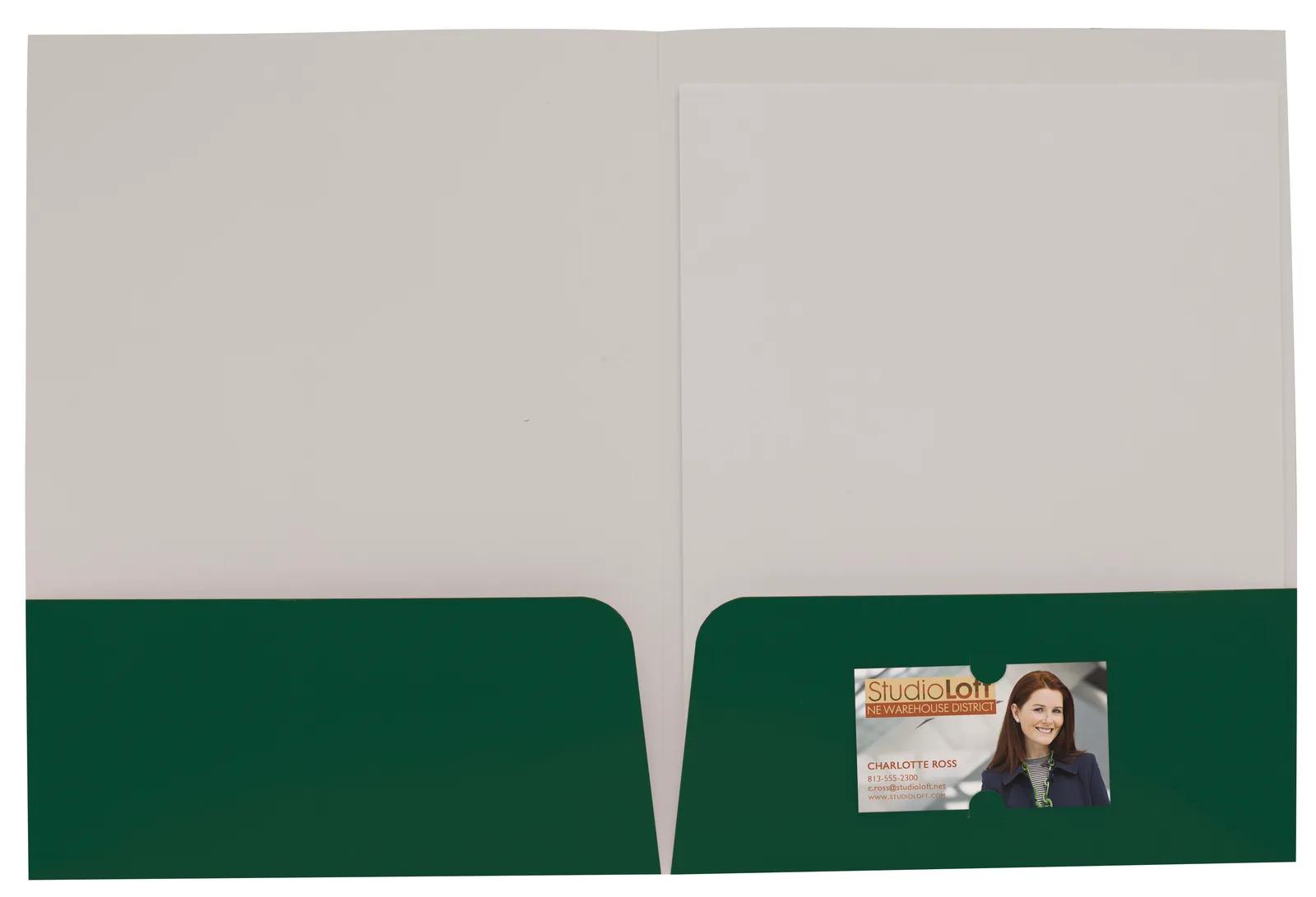 Gloss Paper Folder Business Card Slot - 12 x 9 in - product view 14