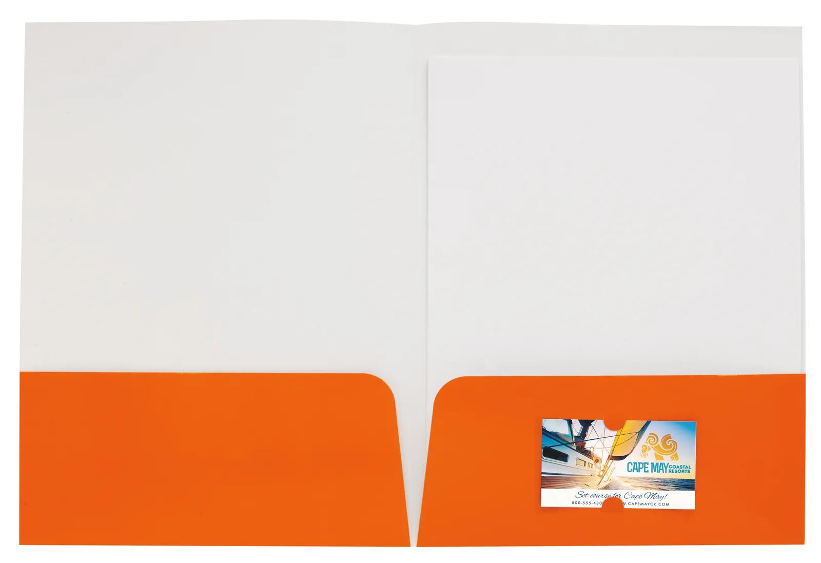 Gloss Paper Folder Business Card Slot - 12 x 9 in - product view 17