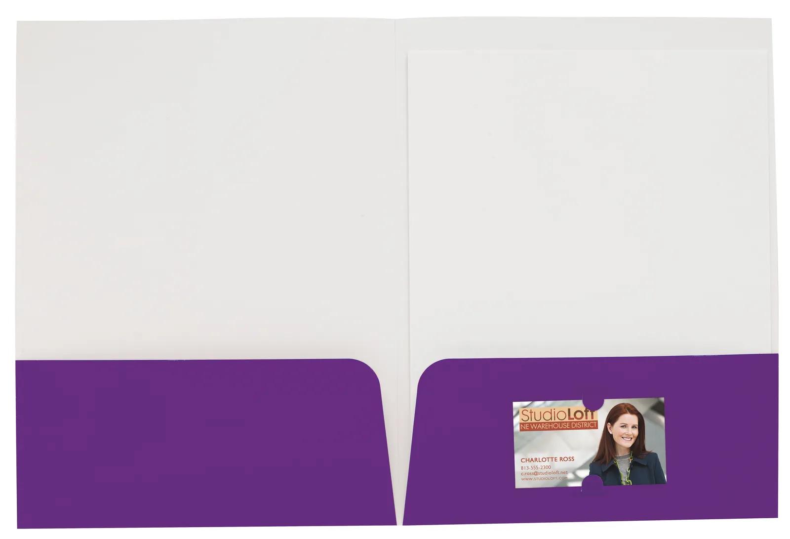 Gloss Paper Folder Business Card Slot - 12 x 9 in - product view 20