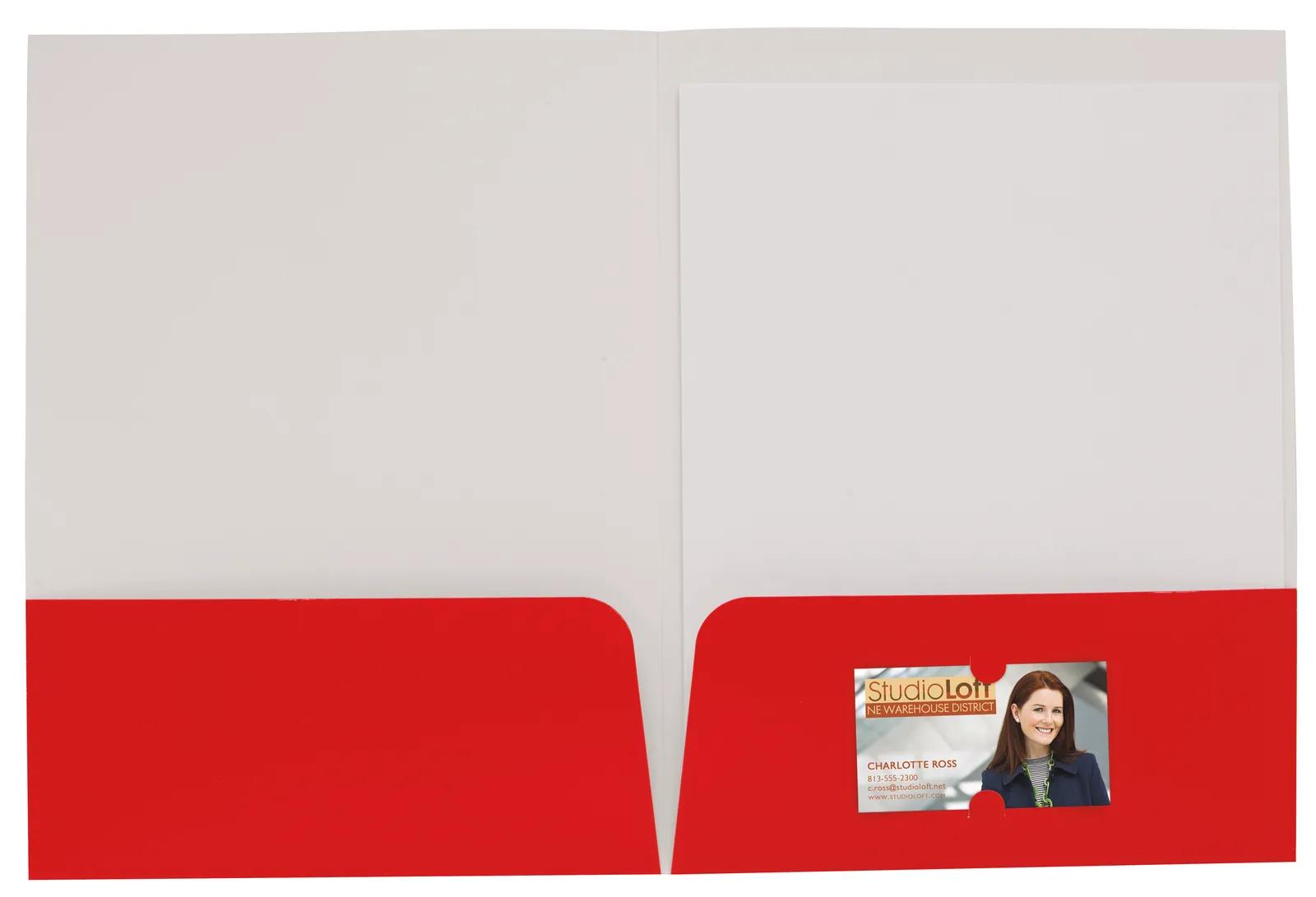 Gloss Paper Folder Business Card Slot - 12 x 9 in - product view 23